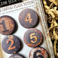 Rustic Number Canvas Flair Buttons