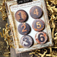 Rustic Number Canvas Flair Buttons