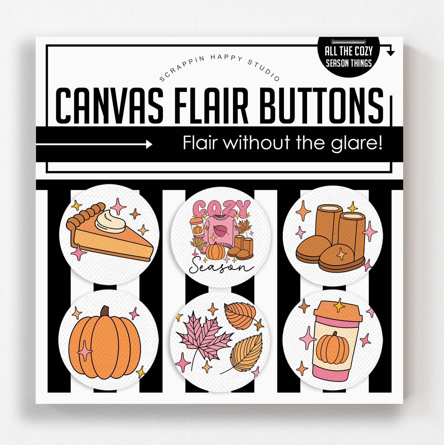 All The Cozy Season Things Flair Buttons