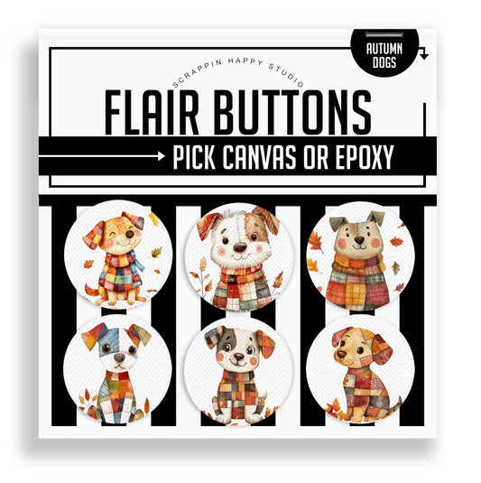 Autumn Dogs Flair Buttons