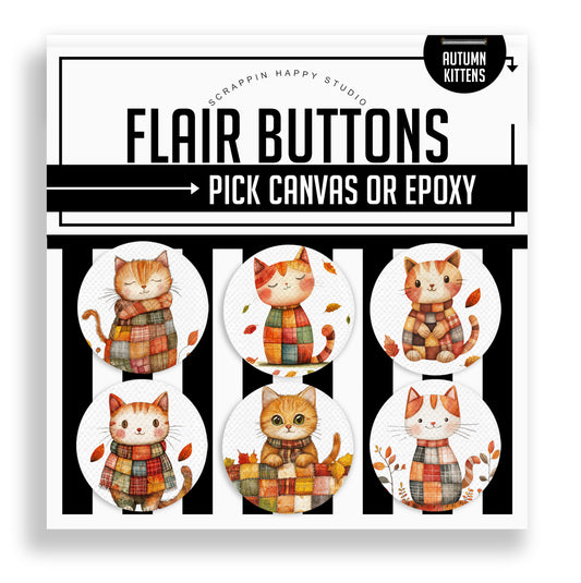 Autumn Kittens Flair Buttons