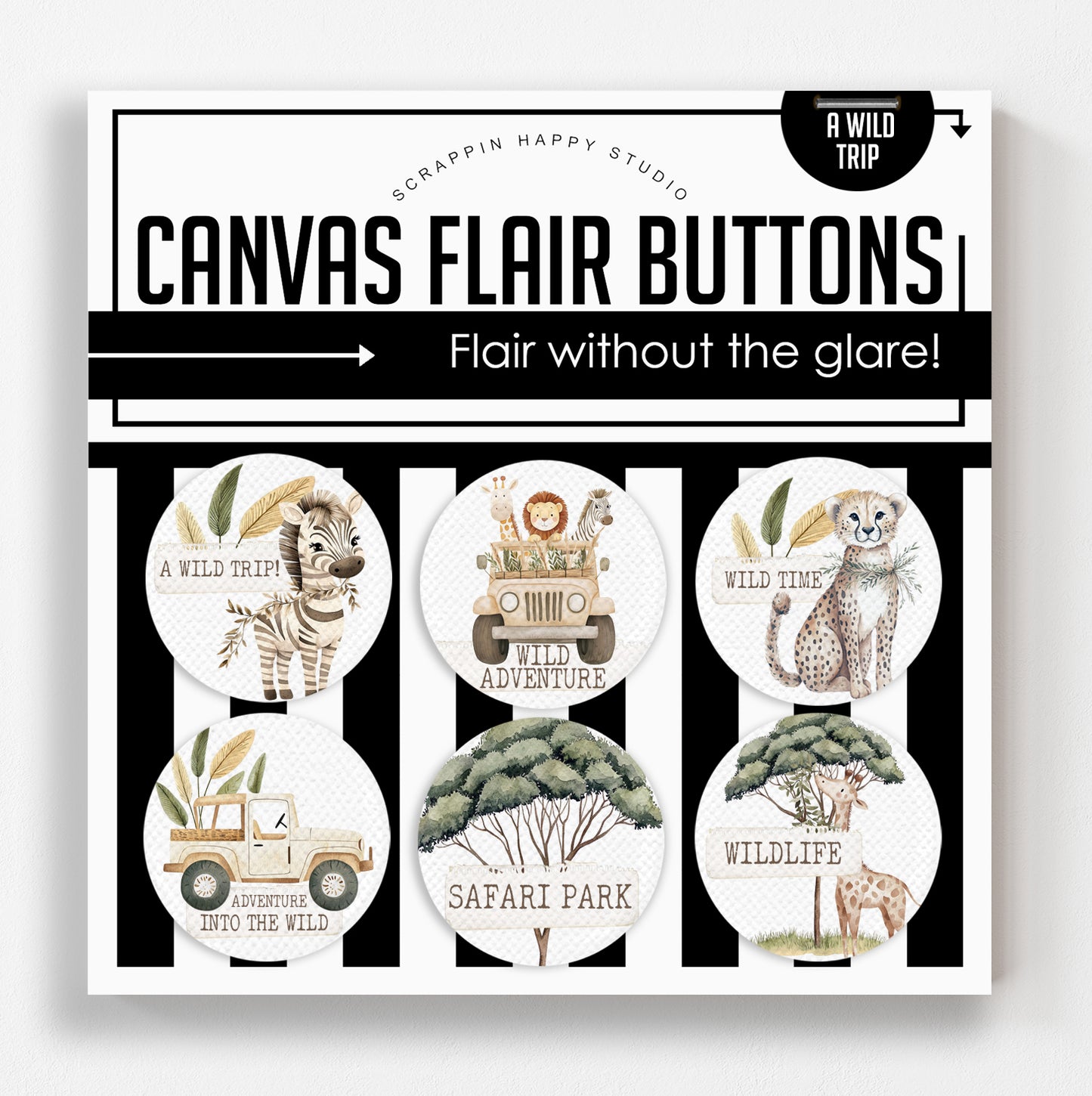 A Wild Trip Canvas Flair Buttons