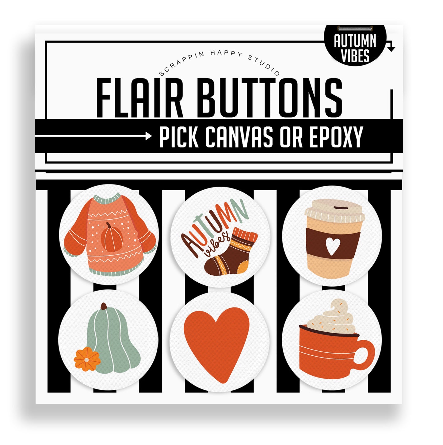 Autumn Vibes Flair Buttons