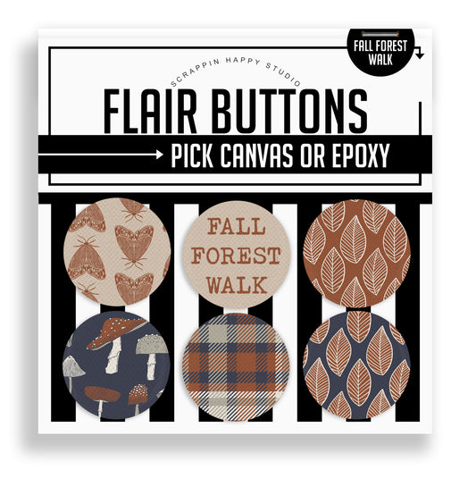 Fall Forest Walk Flair Buttons