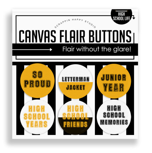 High School Life Flair Buttons