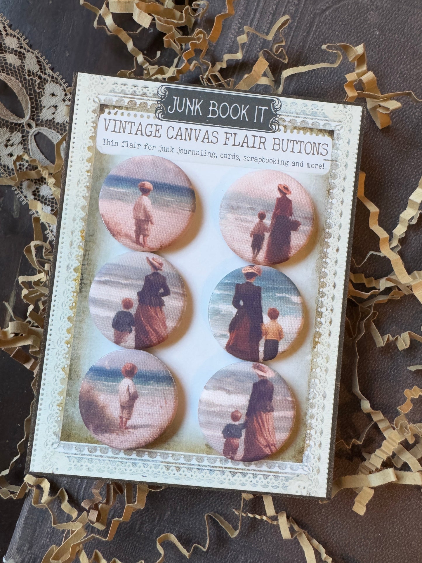 Vintage Beach Boy Canvas Flair Buttons