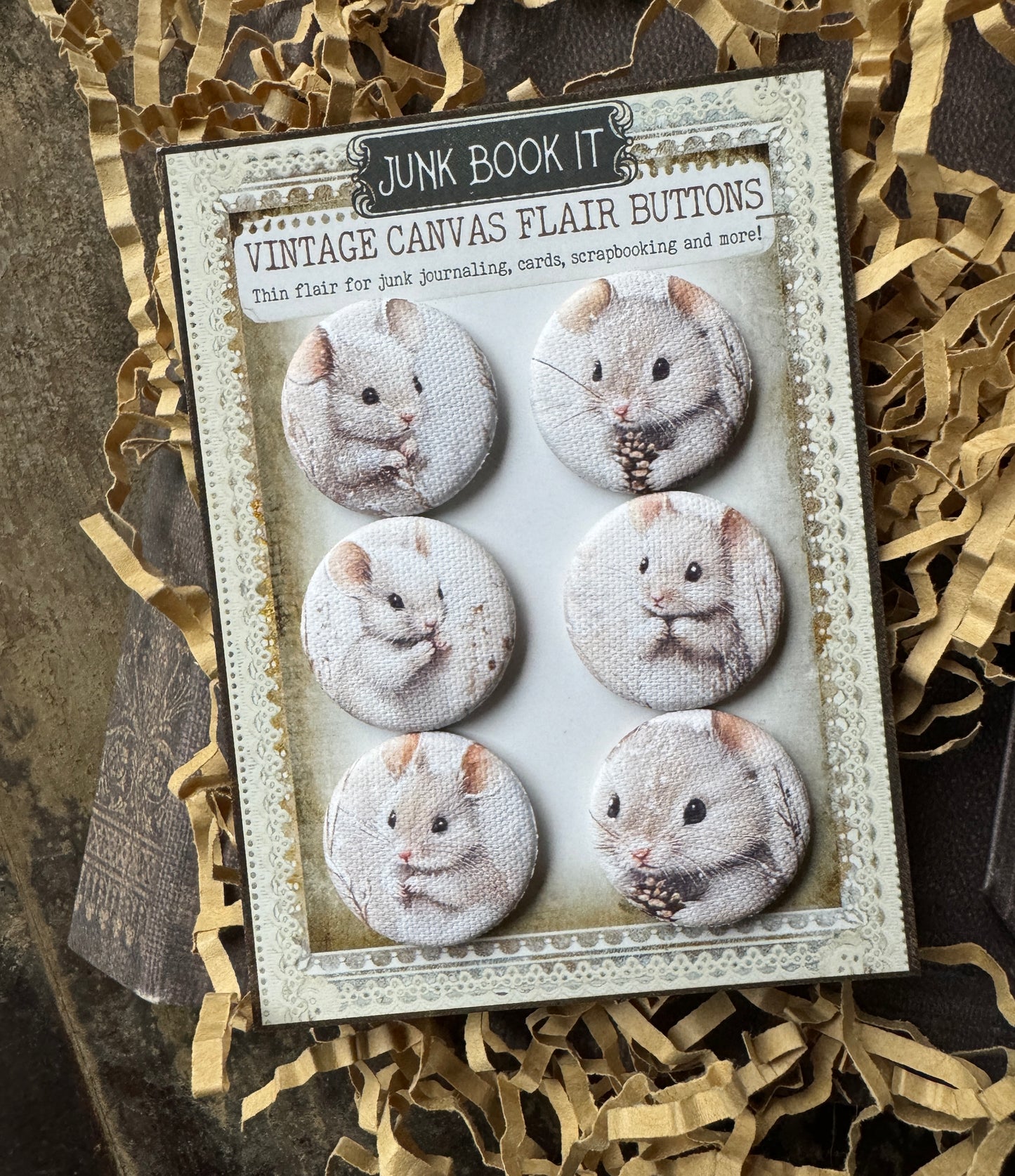 Vintage Winter Mouse Flair Buttons