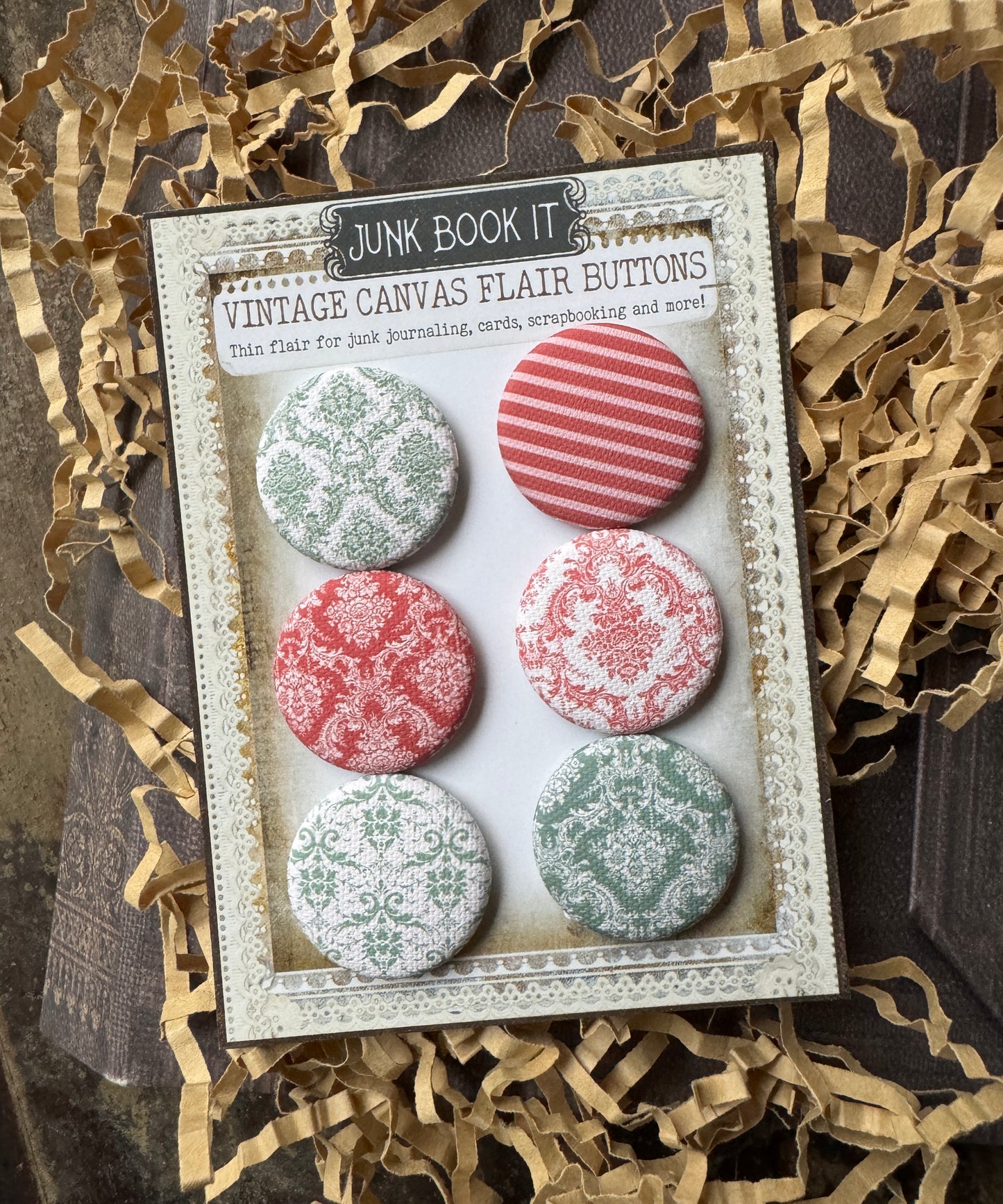 Vintage Elegant Christmas Flair Buttons