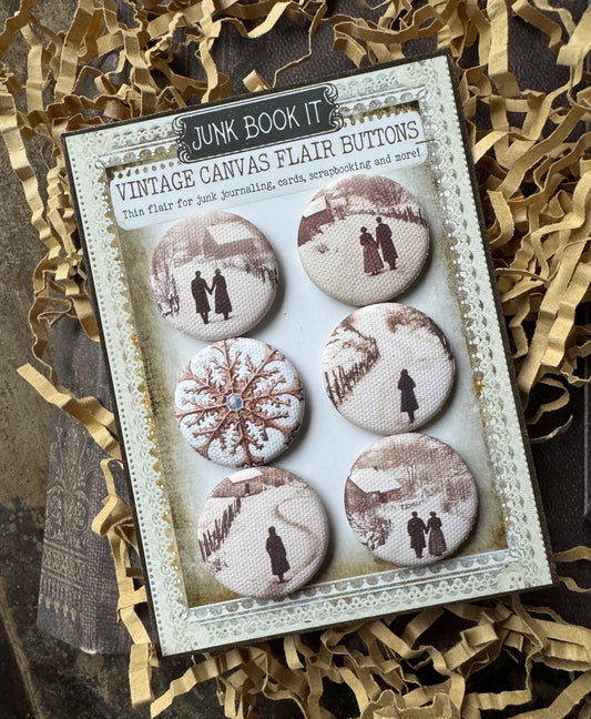 Vintage Winter Walk Flair Buttons