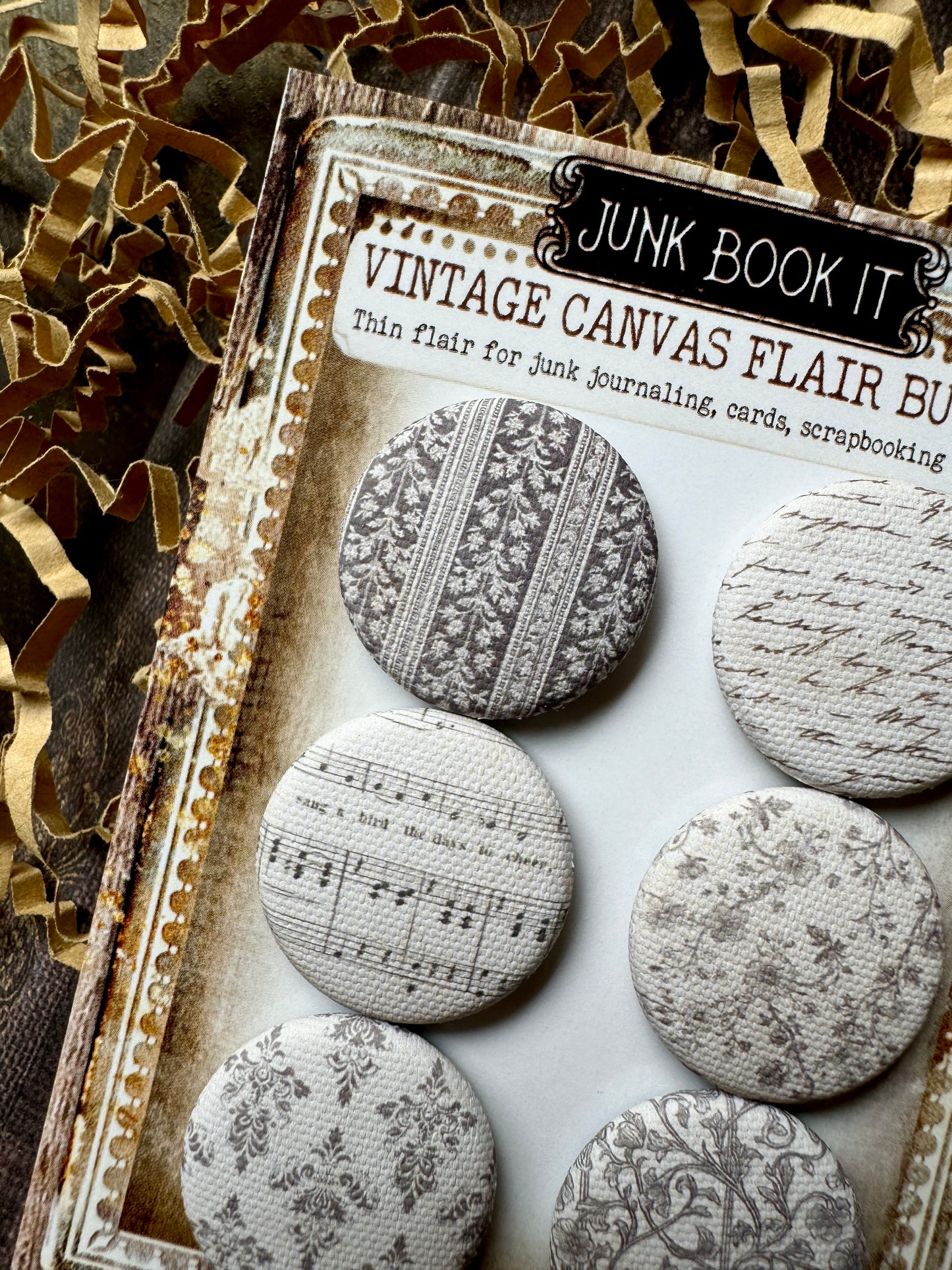 Vintage Melody Canvas Flair Buttons