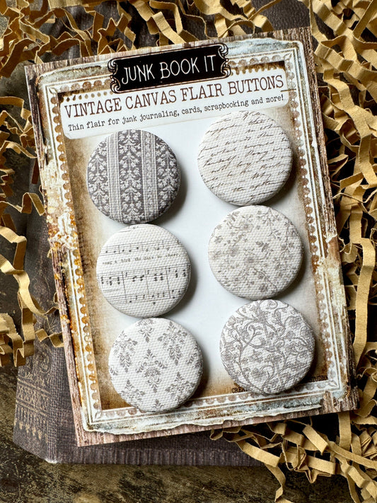 Vintage Melody Canvas Flair Buttons