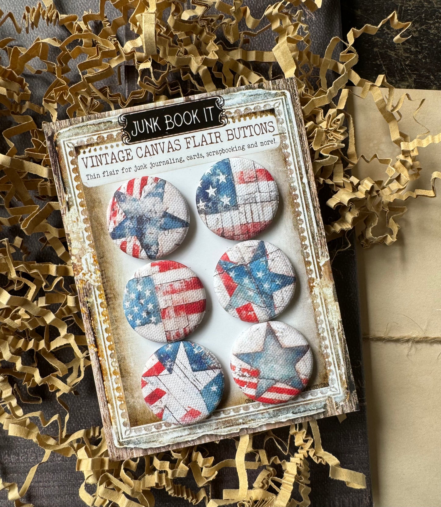 Vintage 4th Of July Canvas Flair Buttons