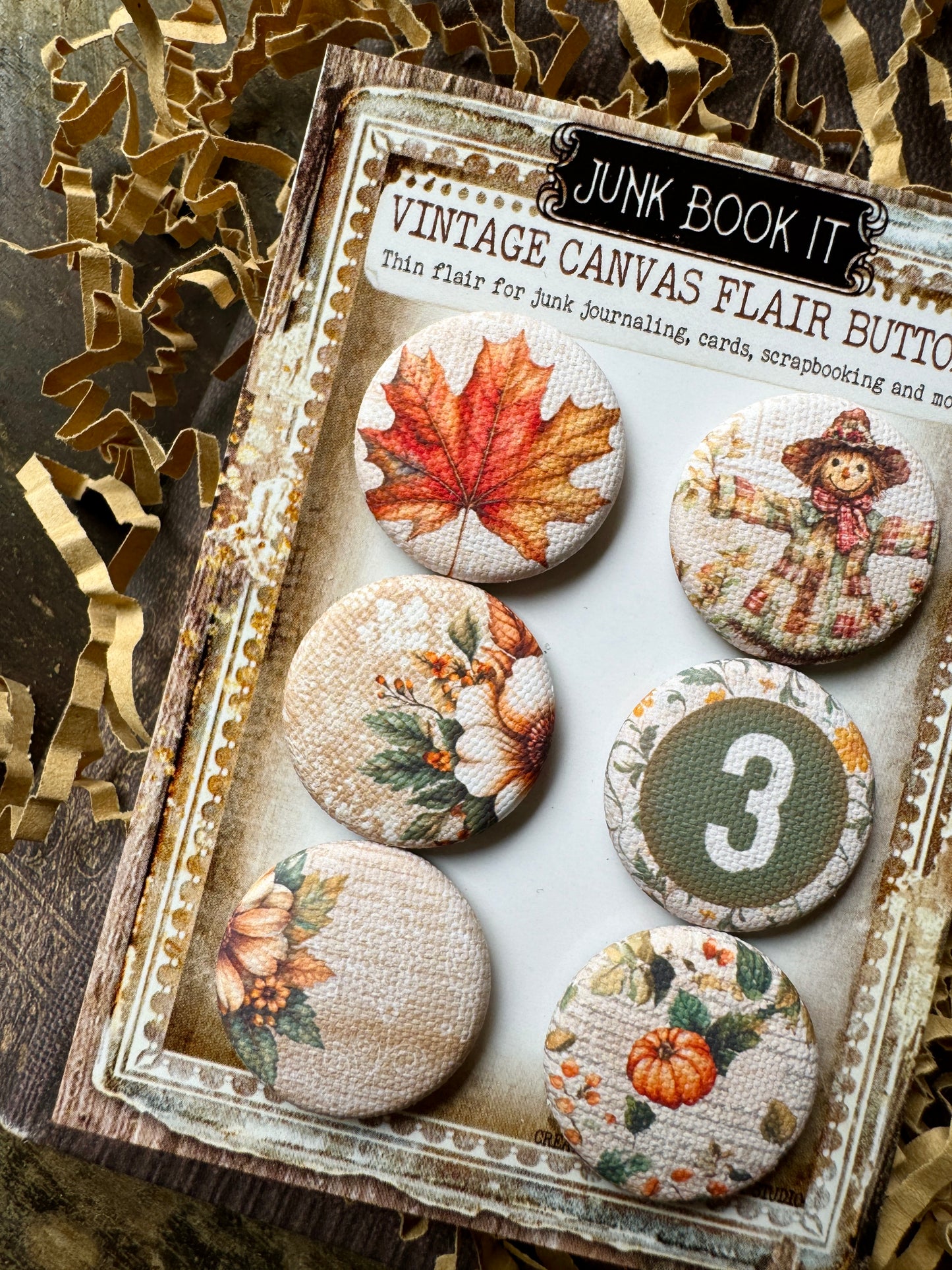 Autumn Feels Canvas Flair Buttons