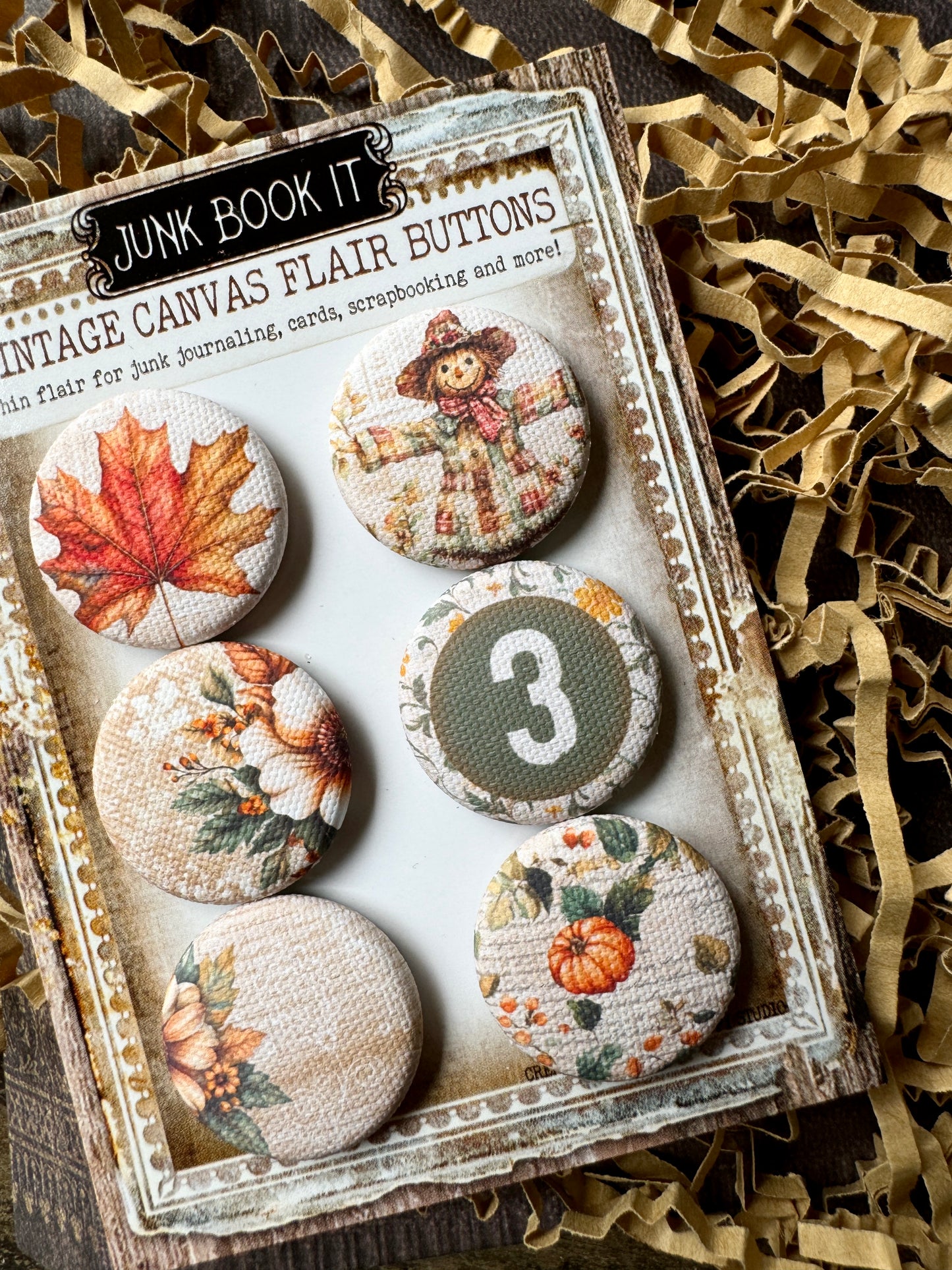 Autumn Feels Canvas Flair Buttons