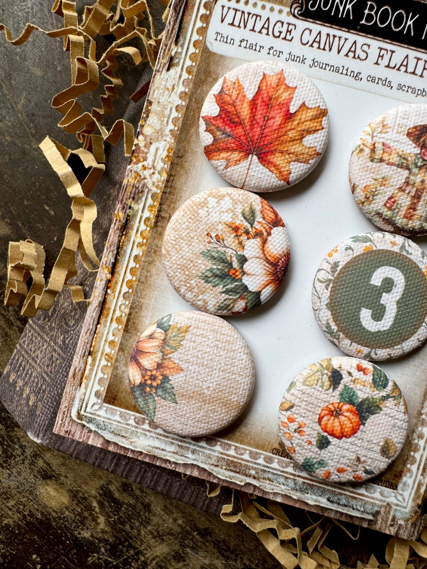 Autumn Feels Canvas Flair Buttons