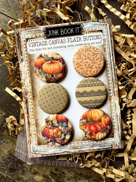 Autumn Time Canvas Flair Buttons