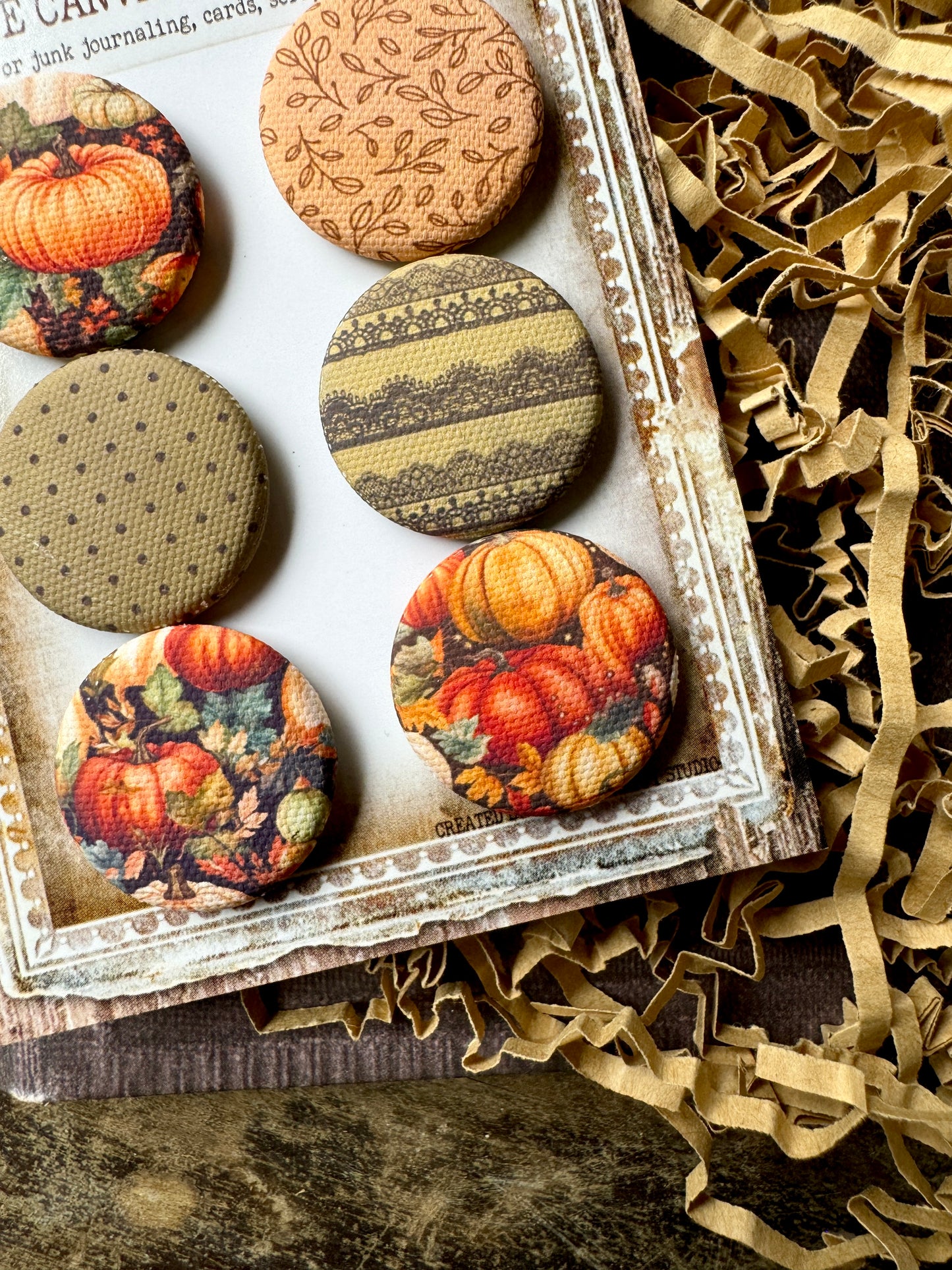 Autumn Time Canvas Flair Buttons