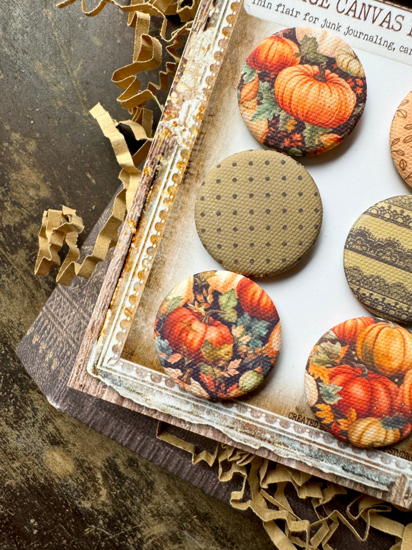 Autumn Time Canvas Flair Buttons