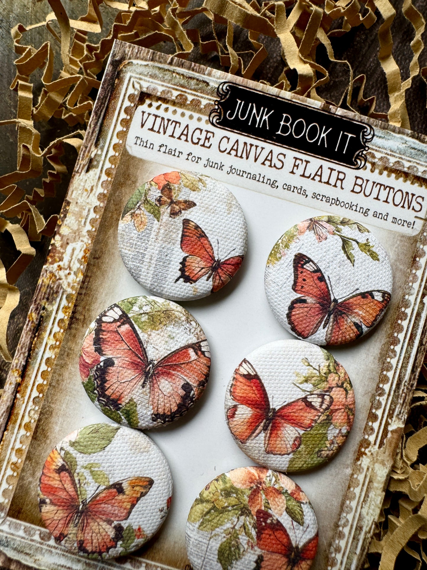 Butterfly Fall Canvas Flair Buttons