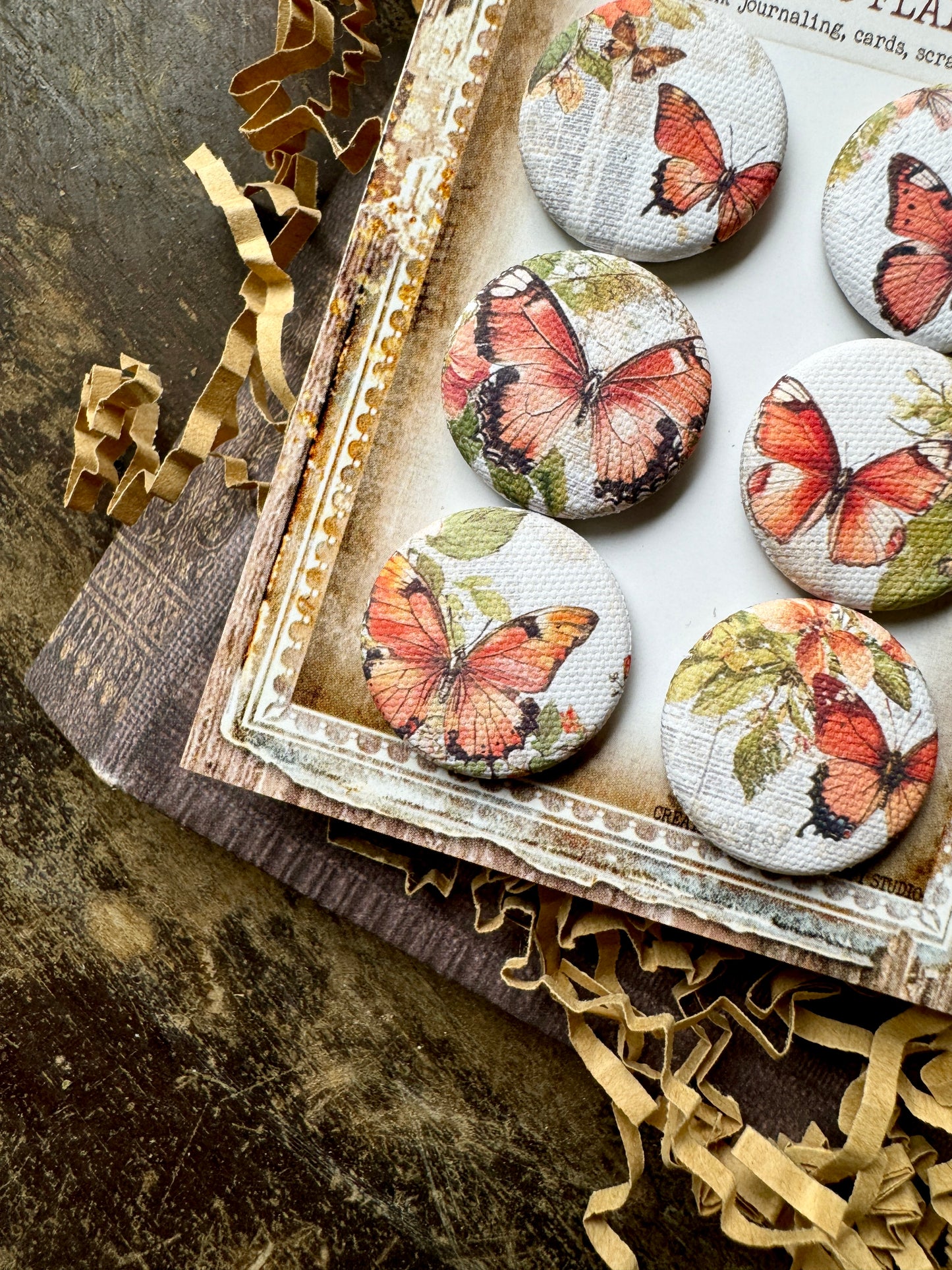 Butterfly Fall Canvas Flair Buttons