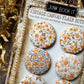 Orange florals Canvas Flair Buttons