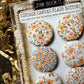 Orange florals Canvas Flair Buttons