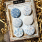 French Blues Canvas Flair Buttons