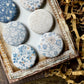 French Blues Canvas Flair Buttons