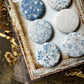 French Blues Canvas Flair Buttons