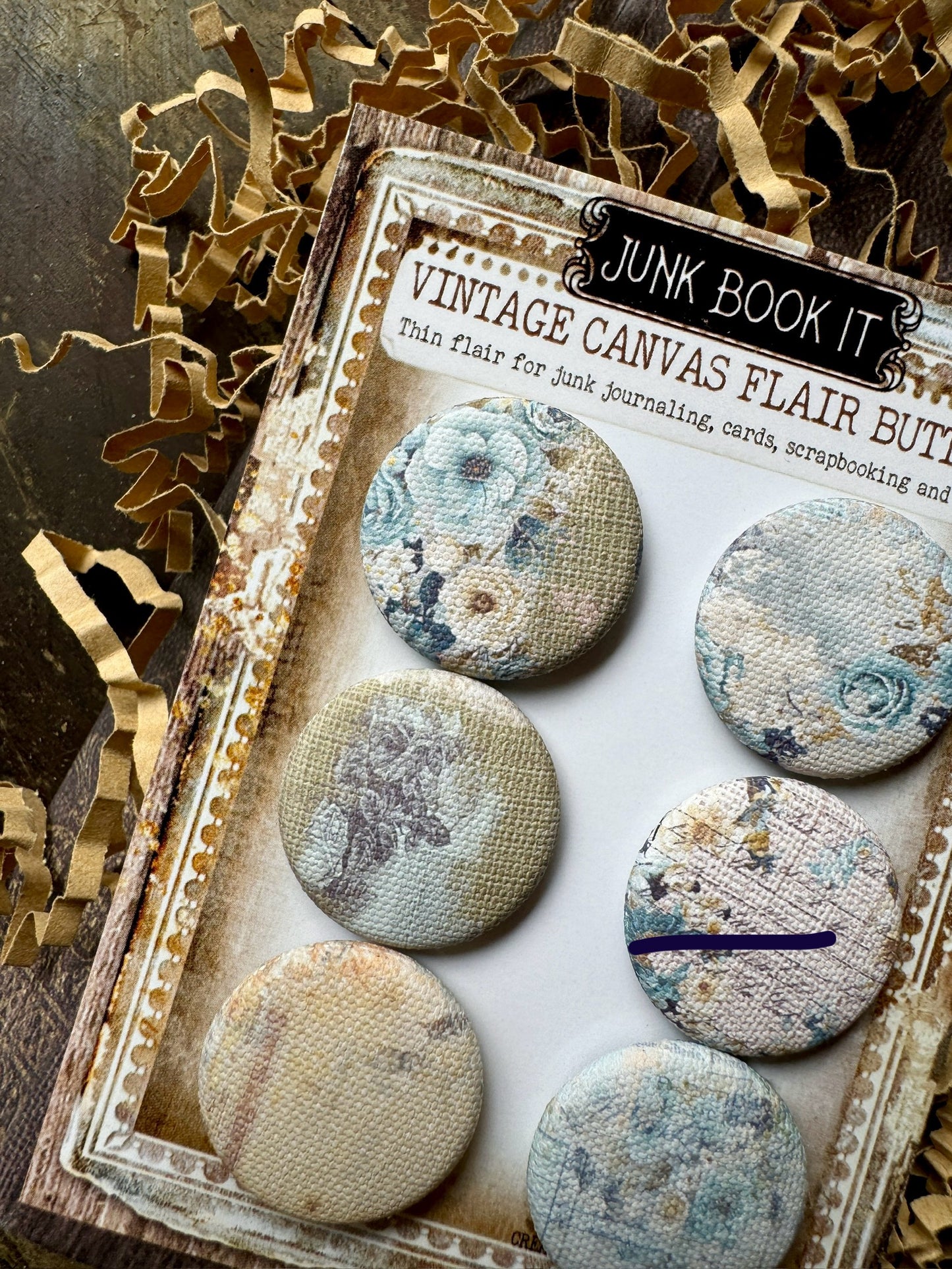 Vintage Nanas Florals Canvas Flair Buttons