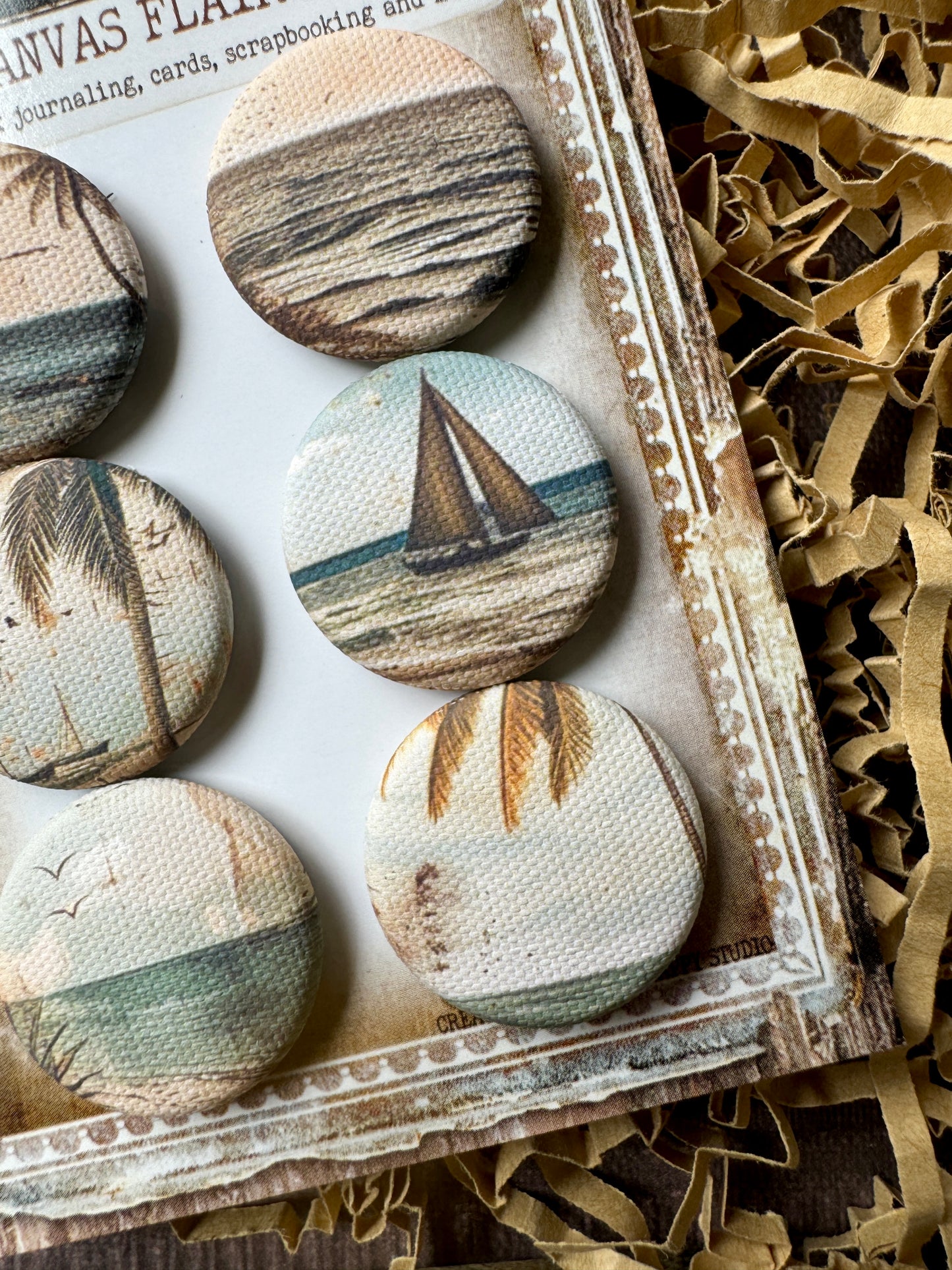 Vintage Paradise Canvas Flair Buttons