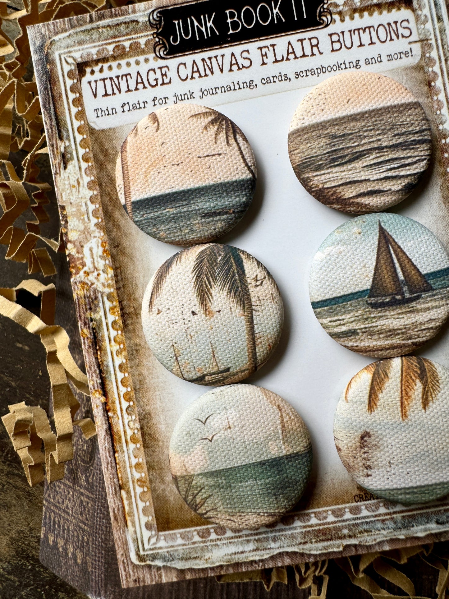 Vintage Paradise Canvas Flair Buttons