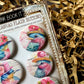 Vintage Sassy Birds Canvas Flair Buttons