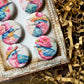 Vintage Sassy Birds Canvas Flair Buttons