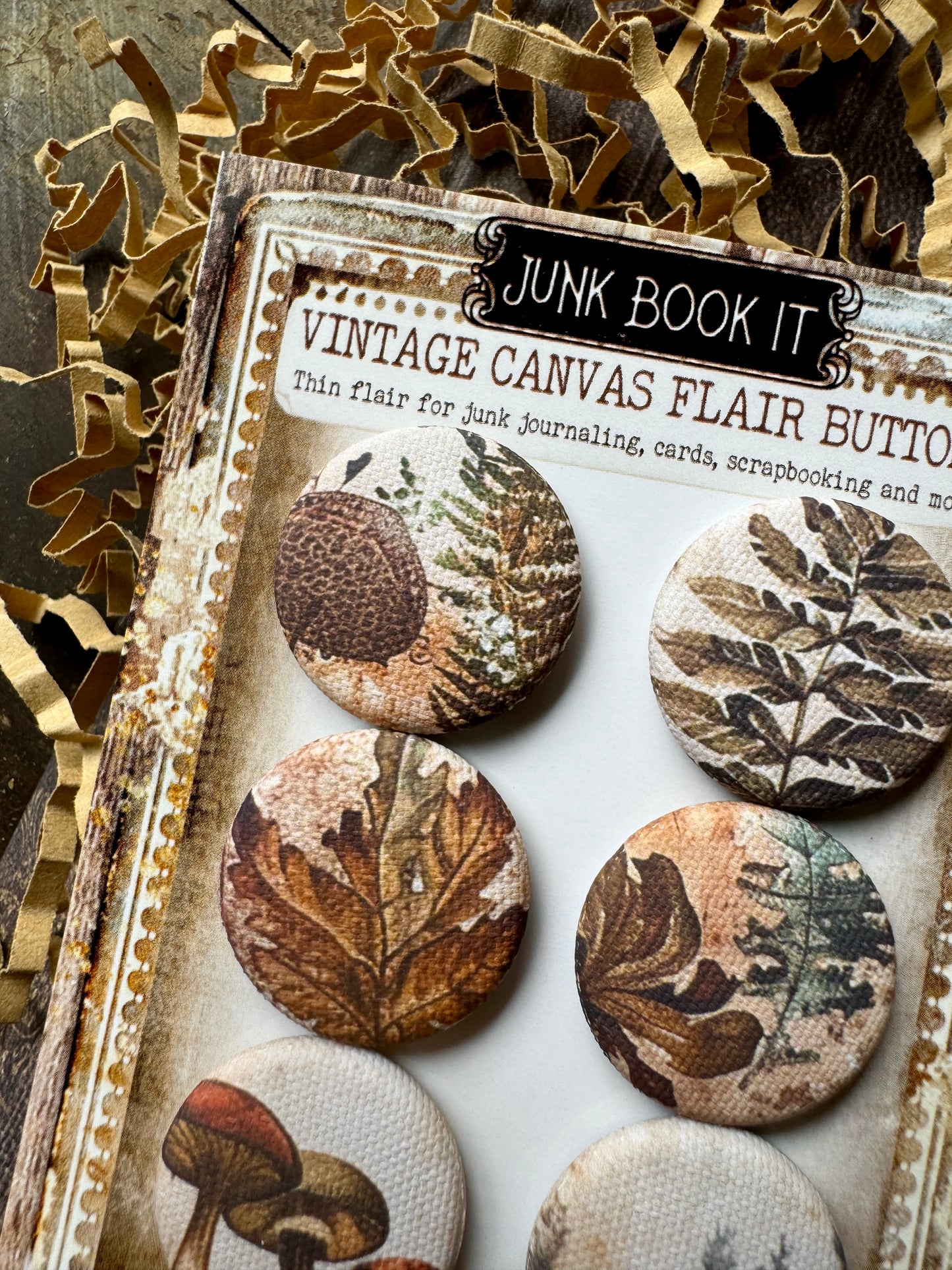 Vintage Forest Walk Canvas Flair Buttons