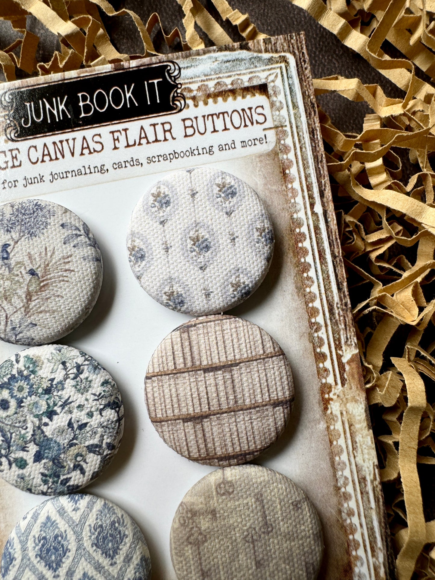 Vintage Quiet Library Canvas Flair Buttons