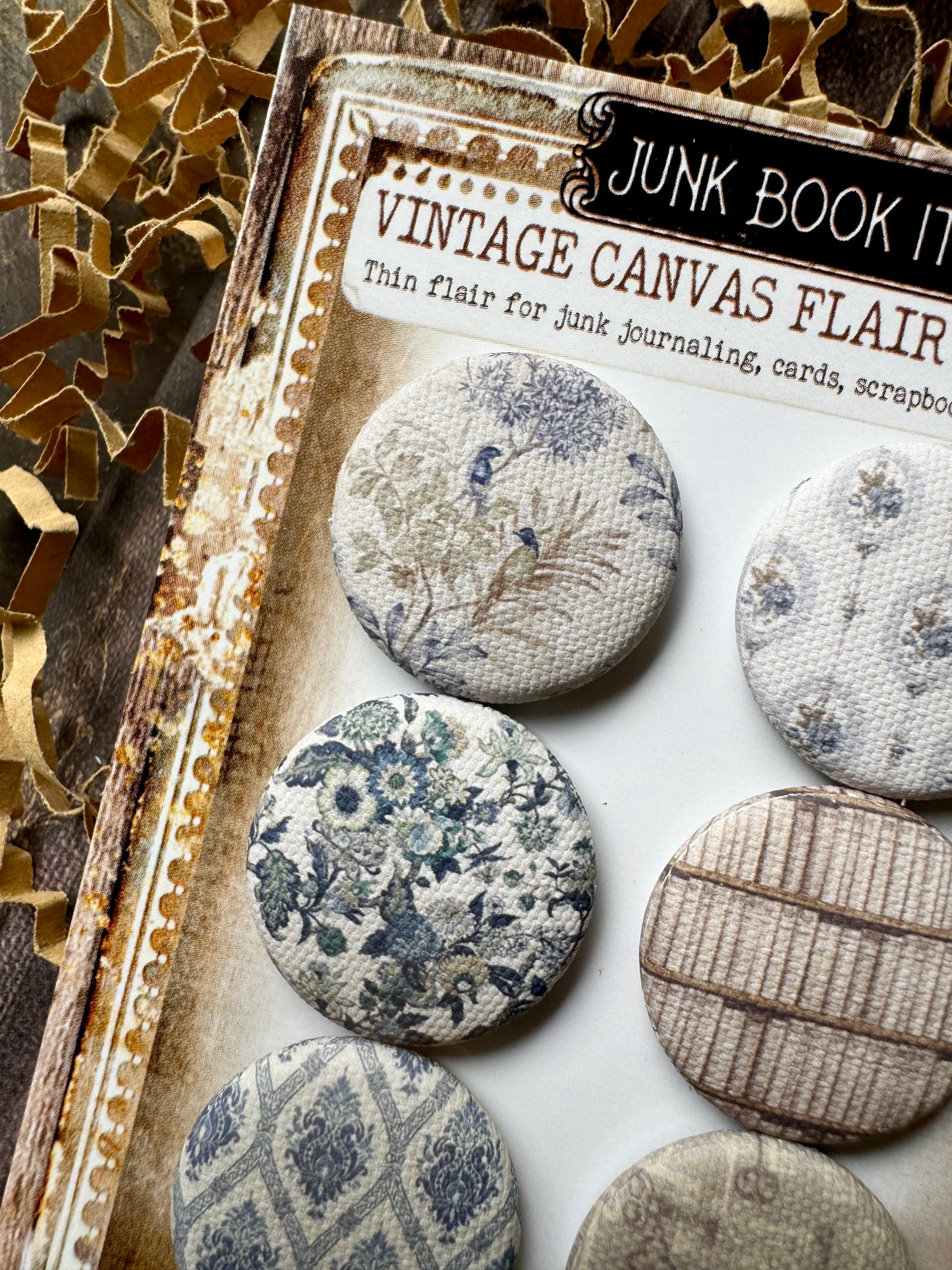 Vintage Quiet Library Canvas Flair Buttons