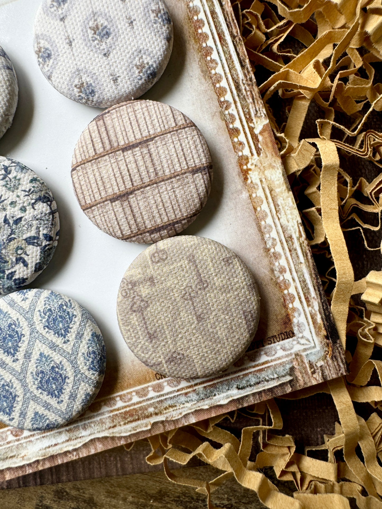 Vintage Quiet Library Canvas Flair Buttons