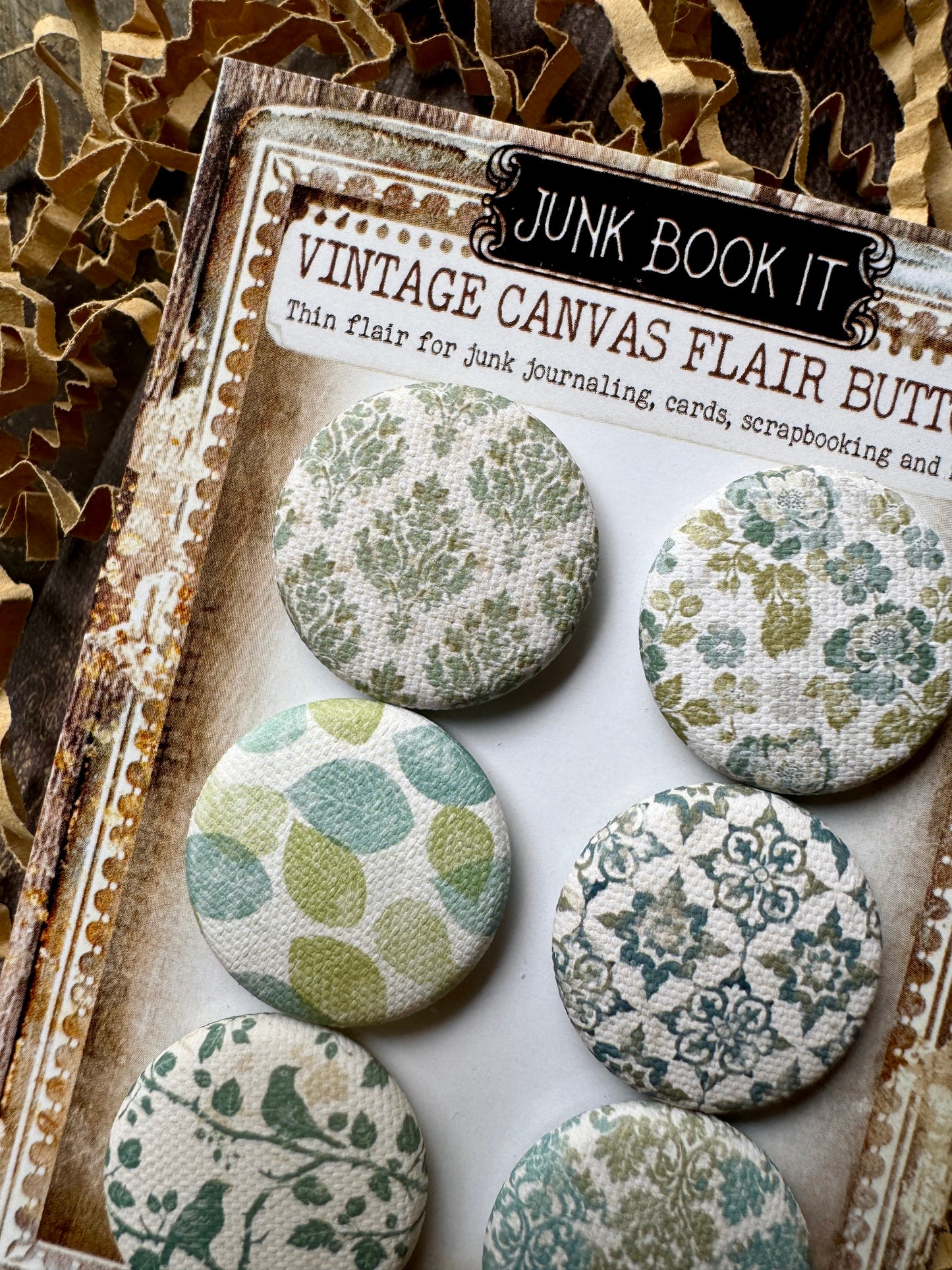 Vintage Shabby Moments Canvas Flair Buttons