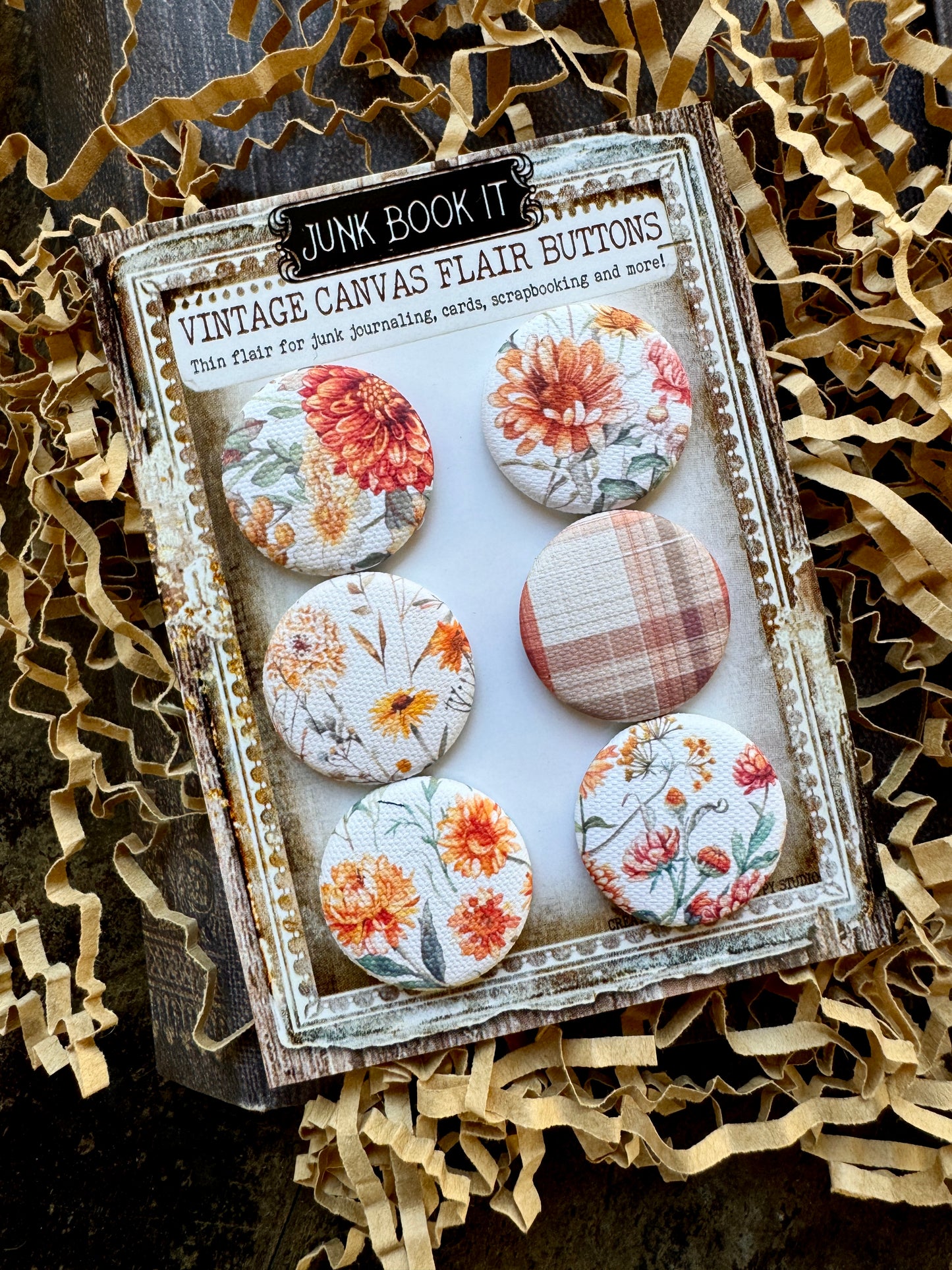 Vintage Time For Fall Canvas Flair Buttons