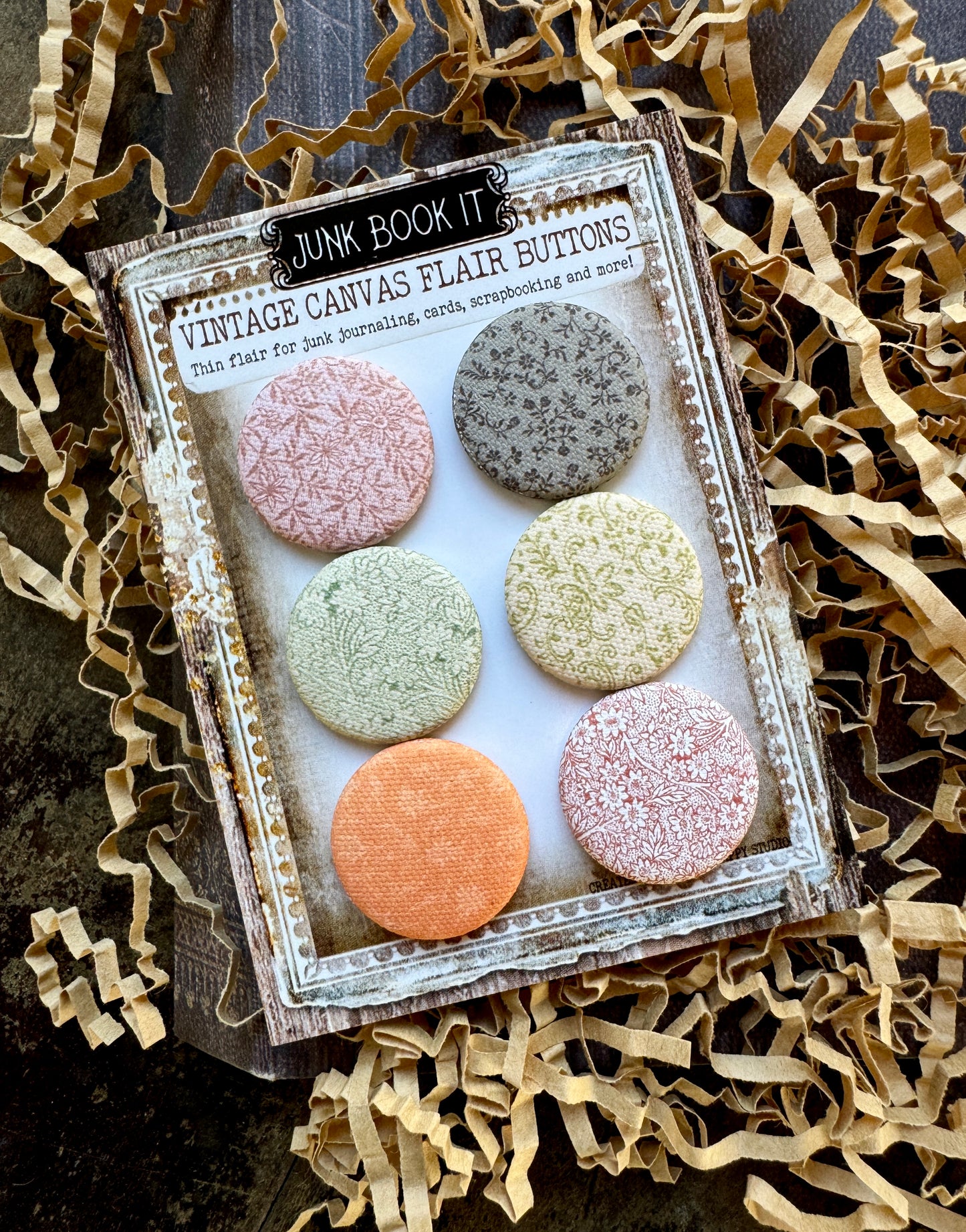 Vintage Fall Bounty Flair Canvas  Buttons