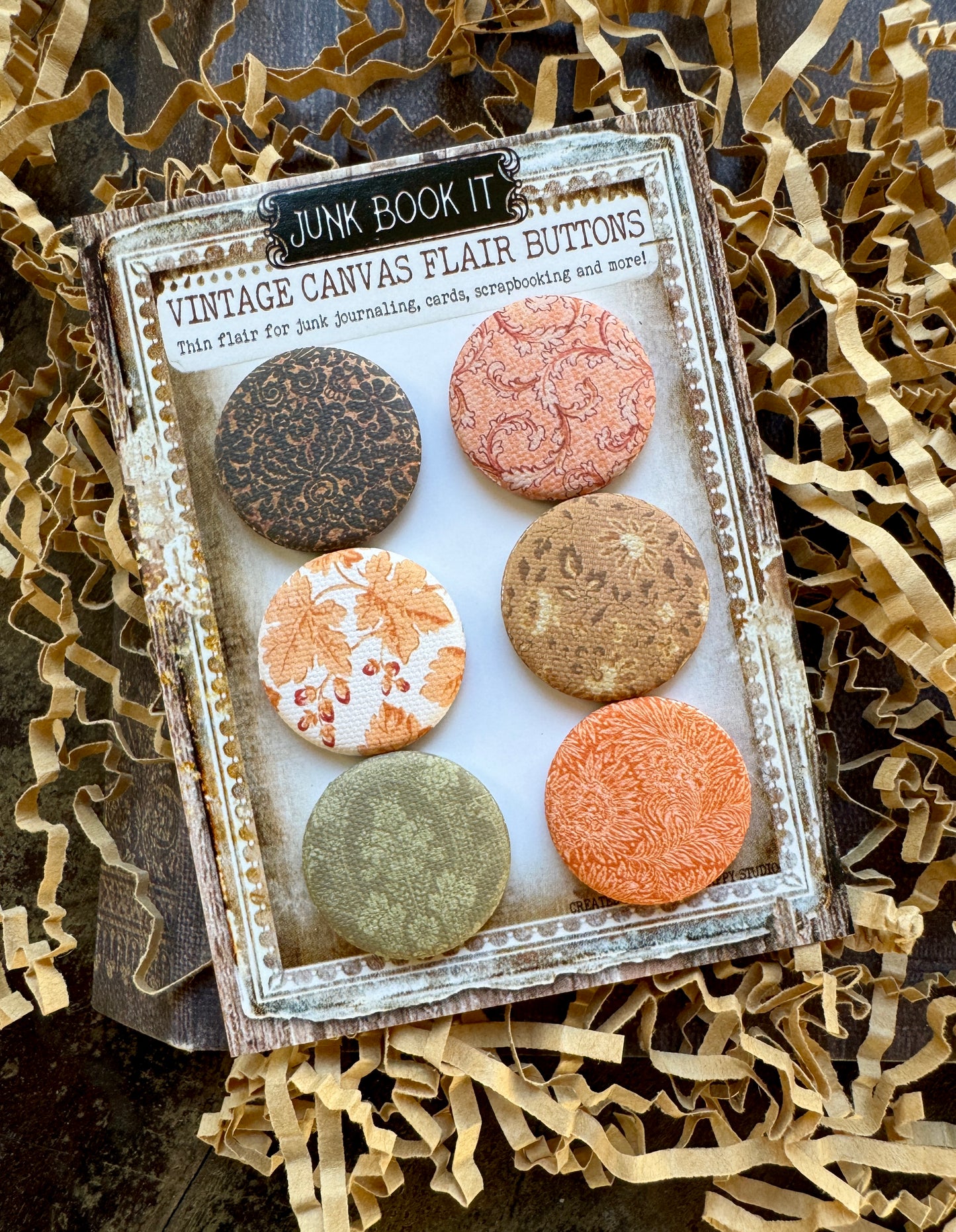 Vintage Golden Fall Canvas Flair Buttons