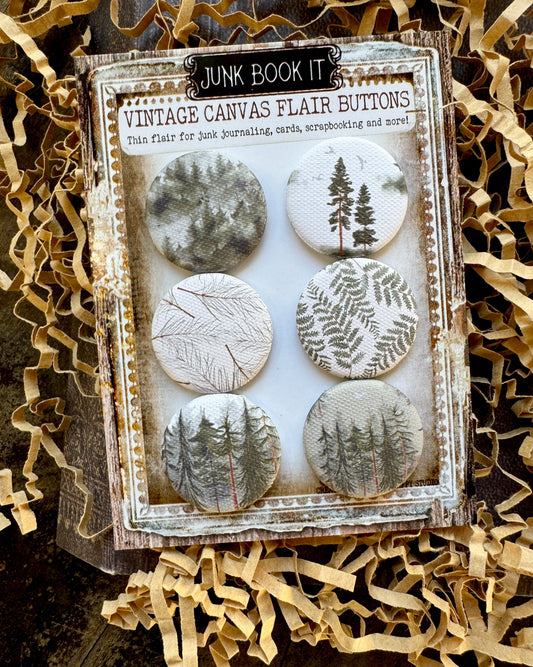 Vintage Forest Canvas Flair Buttons