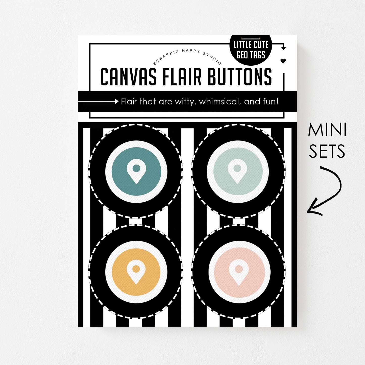 Little Cute Geo Tags Canvas Flair