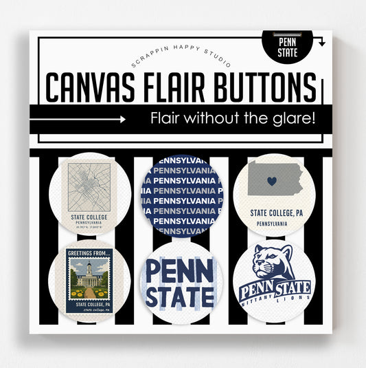 Penn State Canvas Flair Buttons