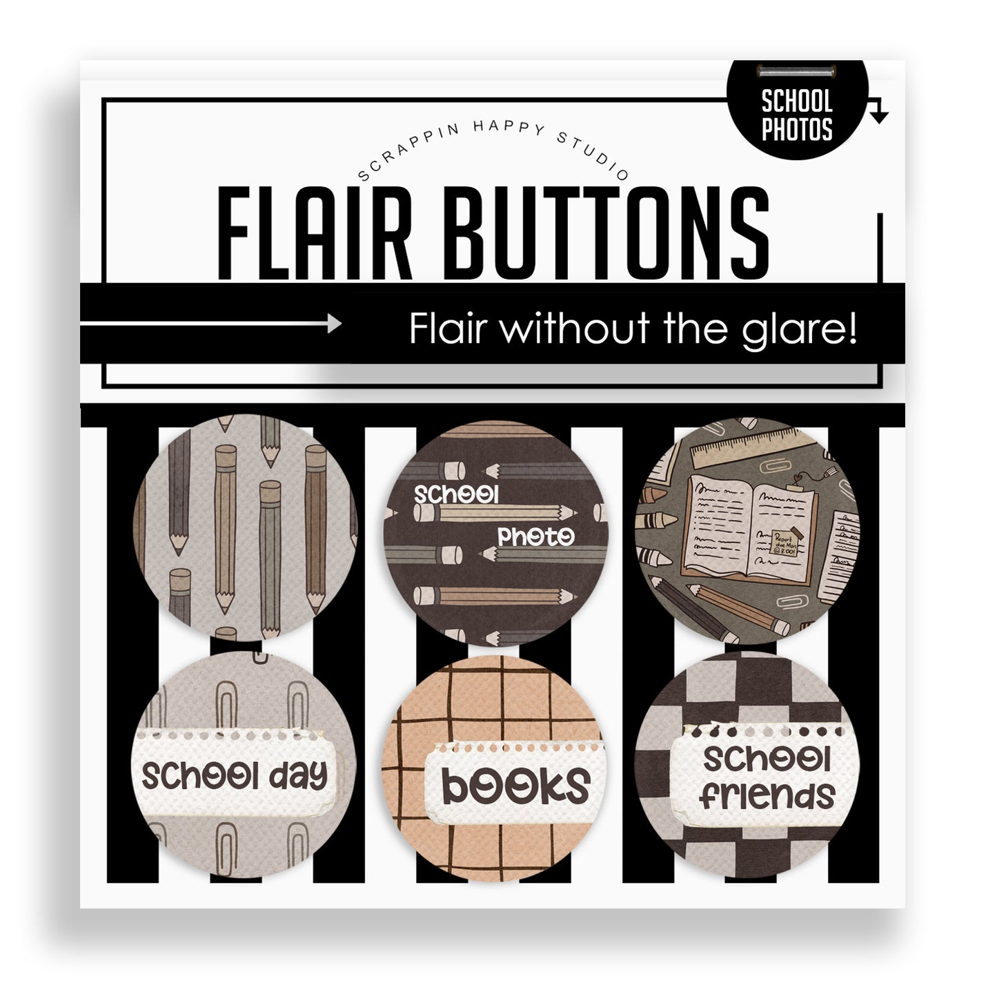 School Photos Flair Buttons