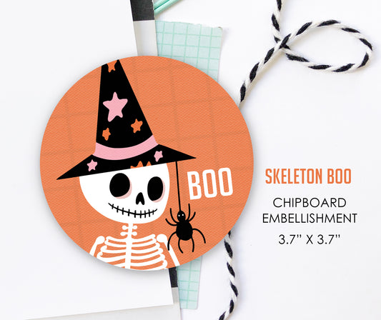 Skeleton Boo Chipboard Embellishment