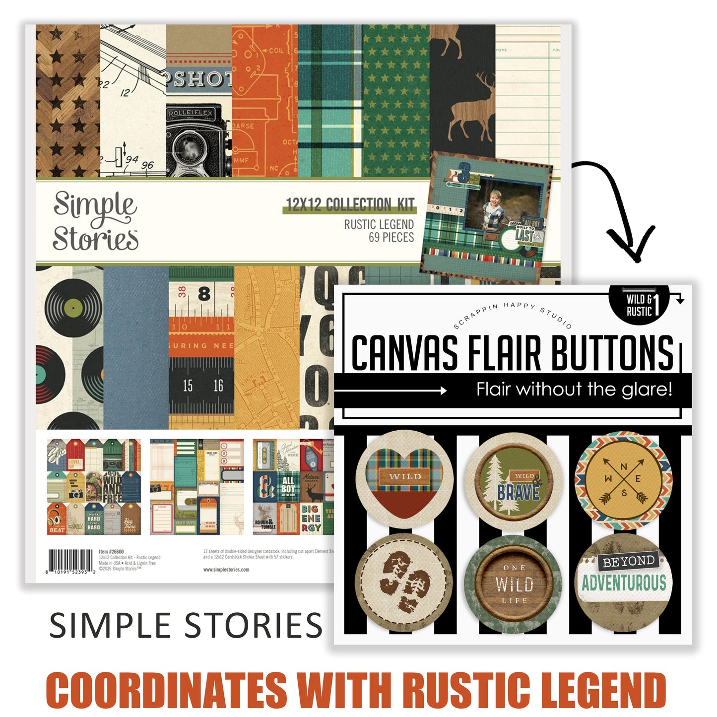 Wild & Rustic Set 1 Canvas Flair Buttons