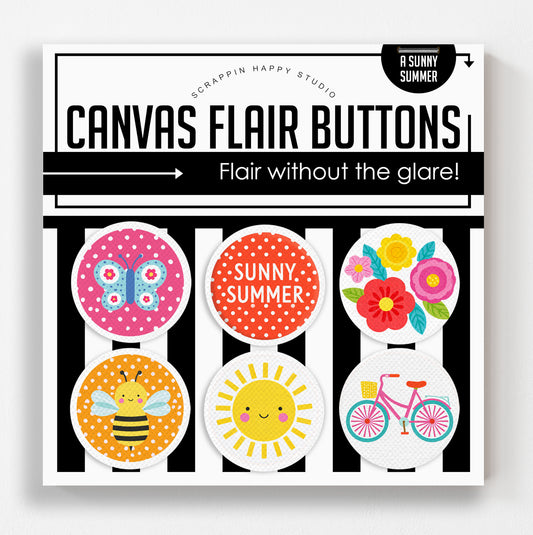 A Sunny Summer Canvas Flair Buttons