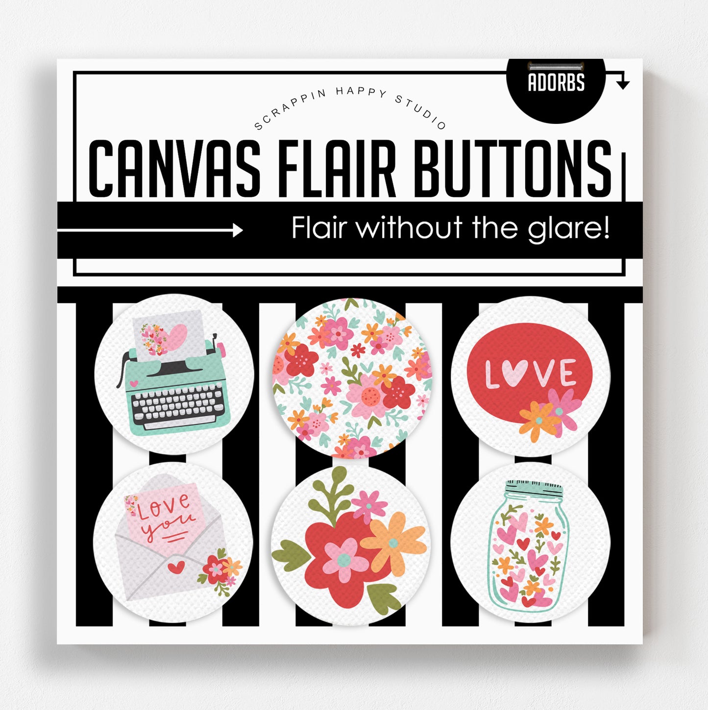 Adorbs Canvas Flair Buttons